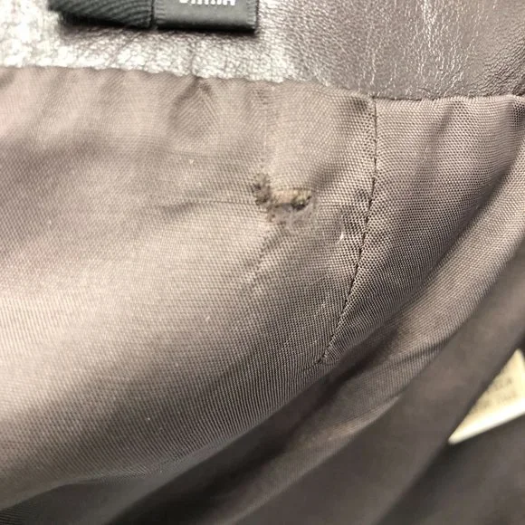 Theory Size 2 Leather Black Brown Chocolate Dark Brown Mini Skirt - Picture 3 of 16